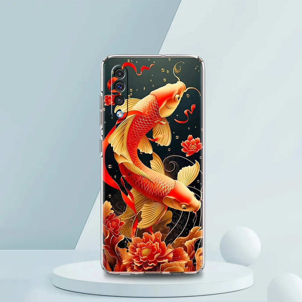 Cartoon Fish Transparent Phone Case for Samsung Galaxy A12 A50 A52 A70 A40 A10 A20 A30 A02 A03S A04 Cover Silicone Shell Capas