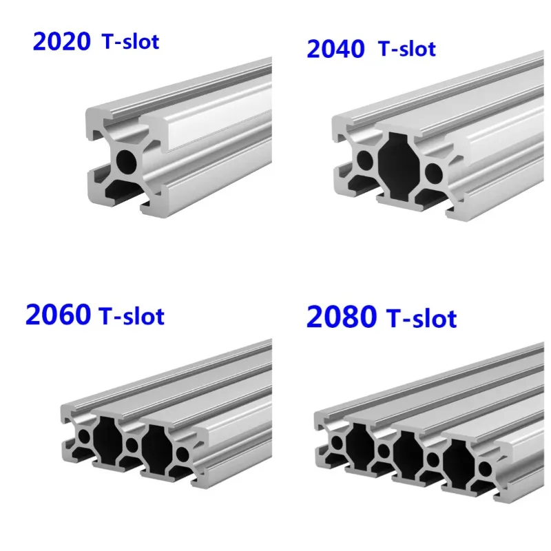 1PC EU 2020 2040 2060 2080 T-slot Aluminum Profile Length 100mm-550mm Linear Rail Extrusion CNC 3D Printer Parts