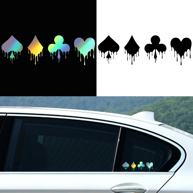 

Fashion Classic Modern Poker Pattern Decals Waterproof Scratch Resistant For Car Laptop Decals Auto Exterior Decor Accessories