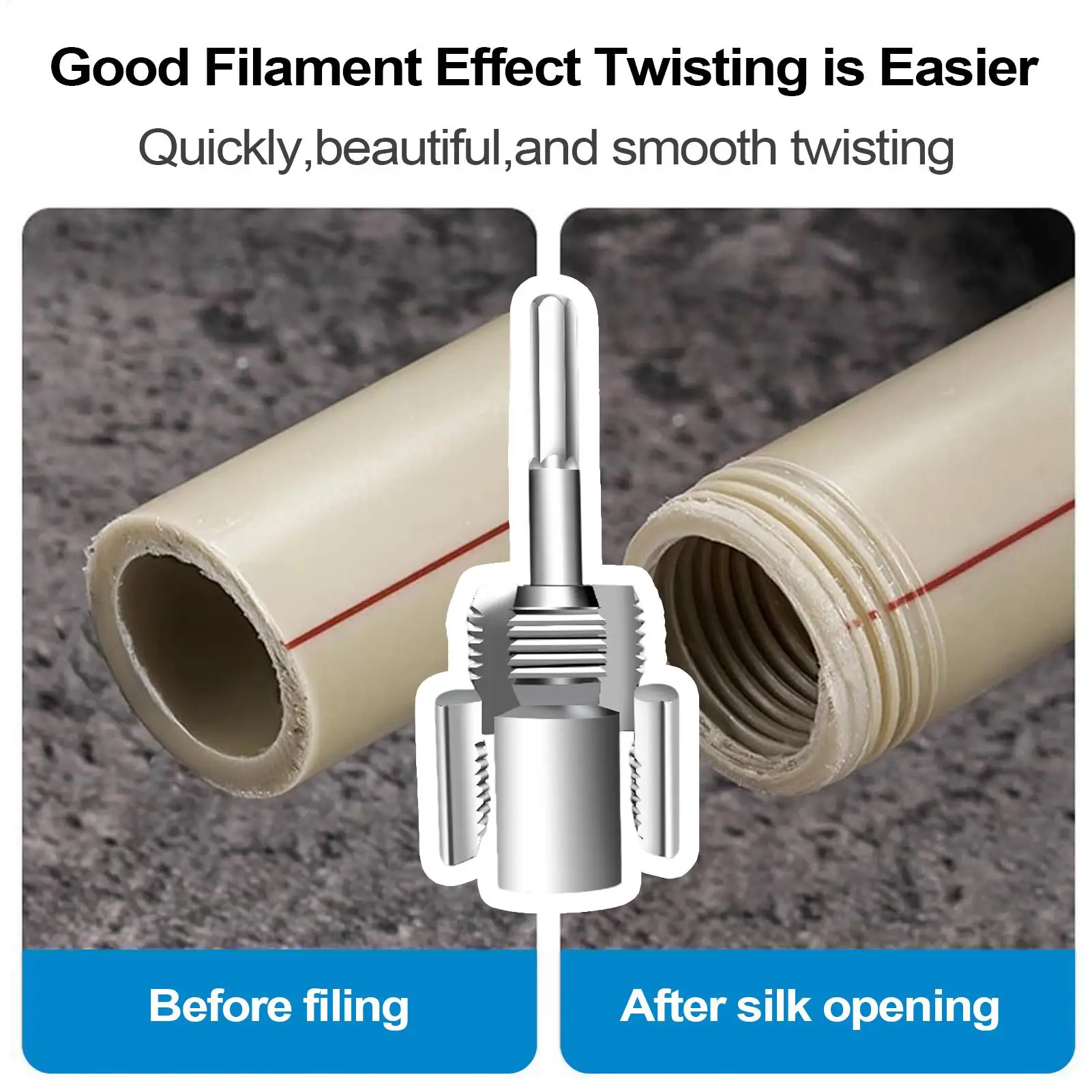 2pcs Pvc Pipe Threader Maker Kit External Internal Cutter PVC Thread Maker Tool for Water Tube Electric Drill Garden Hose