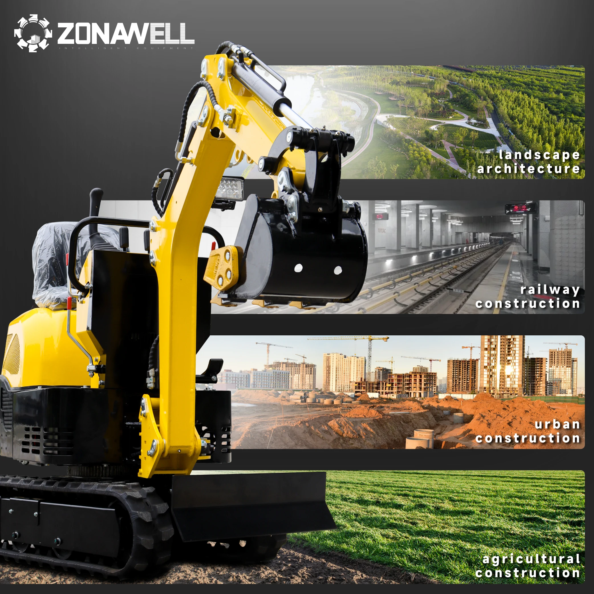 Venta caliente europea y americana mini excavadora 1 tonelada EPA/Euro 5 Kubota motor sobre orugas excavadora agrícola personalización