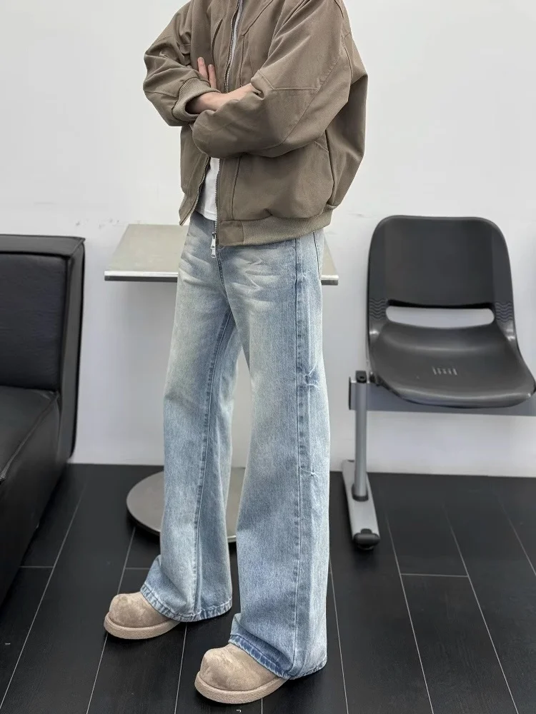 جينز رجالي فضفاض من American Retro Waed High Street كاجوال للتخسيس طويل القامة ومتعدد الاستخدامات سروال طويل فضفاض مستقيم الساق #2