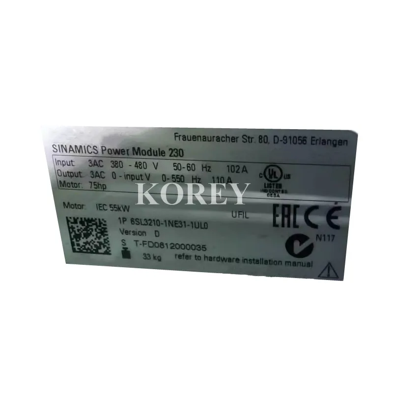 PM230 Frequency Converter 6SL3210-1NE31-1UL0 Original Please Inquiry