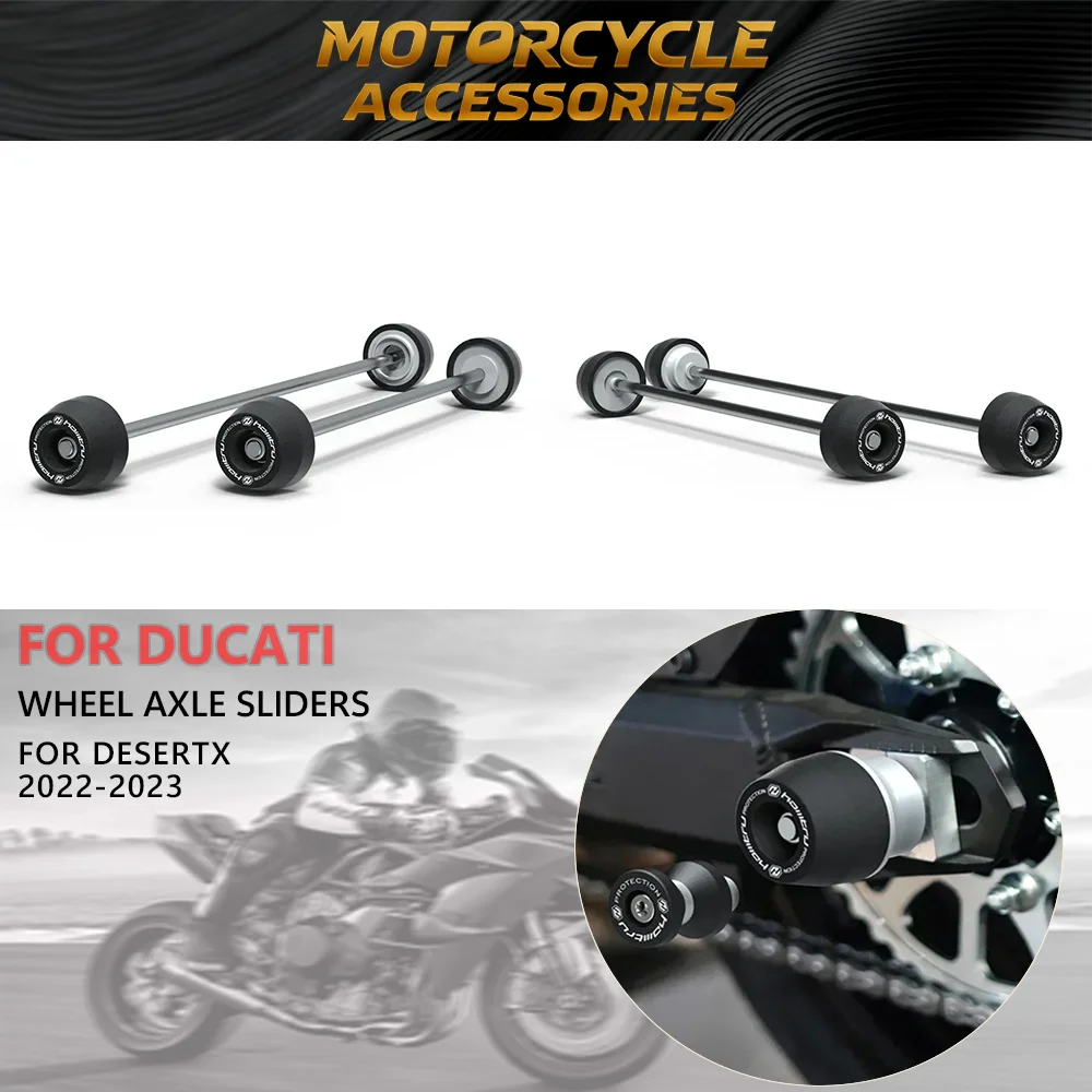 

Motorcycle Sliders Front & Rear Axle Fork Crash Wheel Protection for Ducati DesertX DesertX desertX 2022-2023 Accessories Set