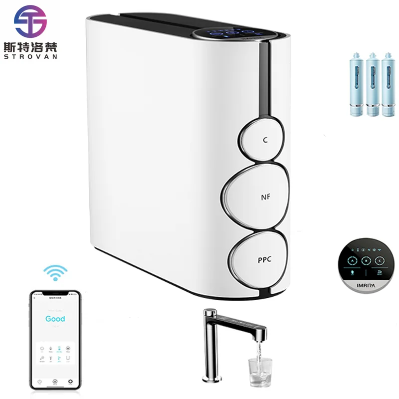 STLF 800GPD nuevo diseño ósmosis inversa purificadores de agua filtro debajo del fregadero sistema de ósmosis inversa nacional RO purificador de agua