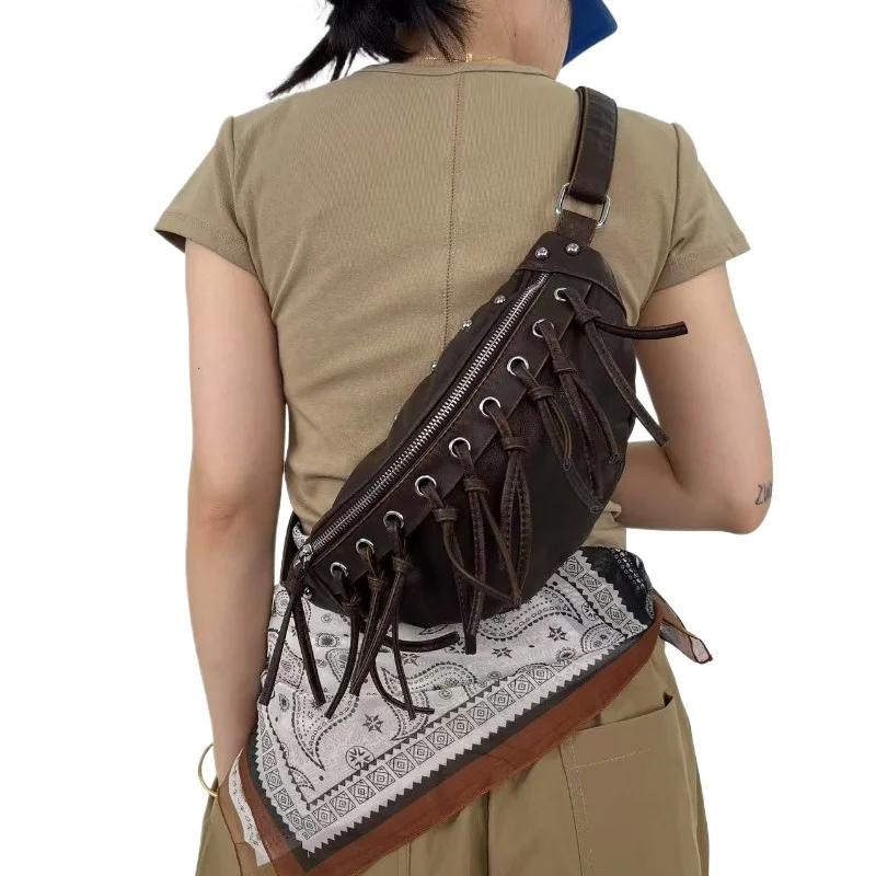 

Интернет-знаменитости, женская мода, европейско-американский локомотив, старая сумка-мессенджер с бахромой, ретро Y2K, сумка на плечо Spice Girl