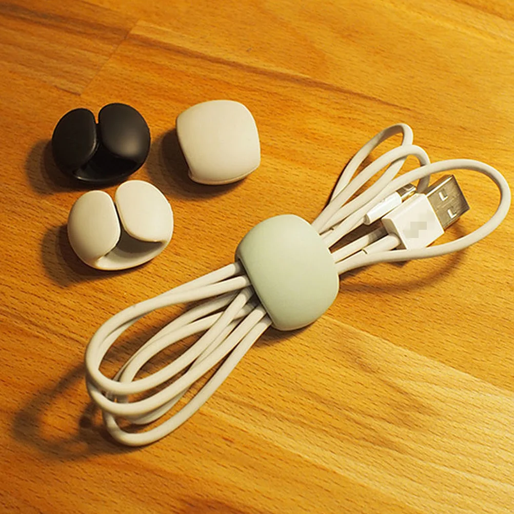 

4Pcs Magnetic Cable Clip Organizer Silicone Data Cord Holder for USB Headphone Winding Storage Neat Desk Solution