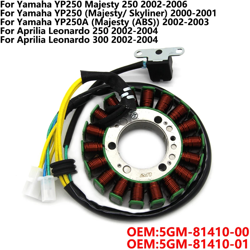 

Motorcycle Ignition Magneto Stator Coil For Yamaha Majesty 250 YP 250 YP250A YP250 for Aprilia Leonardo 250 300 5GM-81410-00