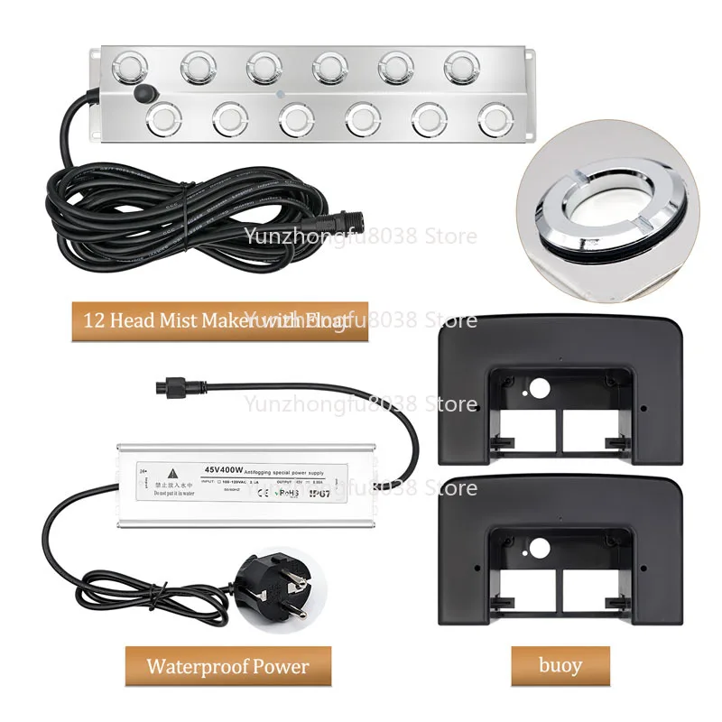 

Head Ultrasonic Mist Maker Fogger Stainless Steel Air Humidier 220V 2/4/6/8/10/12