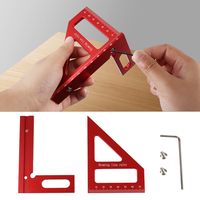 45/90 Degree Aluminum Alloy Miter Triangle Ruler Woodworking Square Protractor 3D Multi Angle Measuring Ruler
