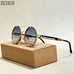 Round Steampunk Sunglasses For Men Fashionable Punk Sunglasses Women Trendy Vintage Fashion Glasses Retro Gafas De Sol Hombre