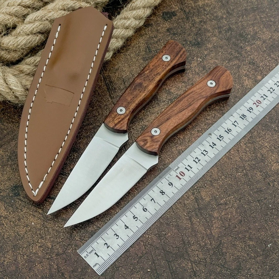 

Высококачественный портативный нож с фиксированным клинком для кемпинга, клинок из стали 8Cr13Mov, деревянная рукоять, инструмент для выживания на природе, охоты, с ножнами K-типа