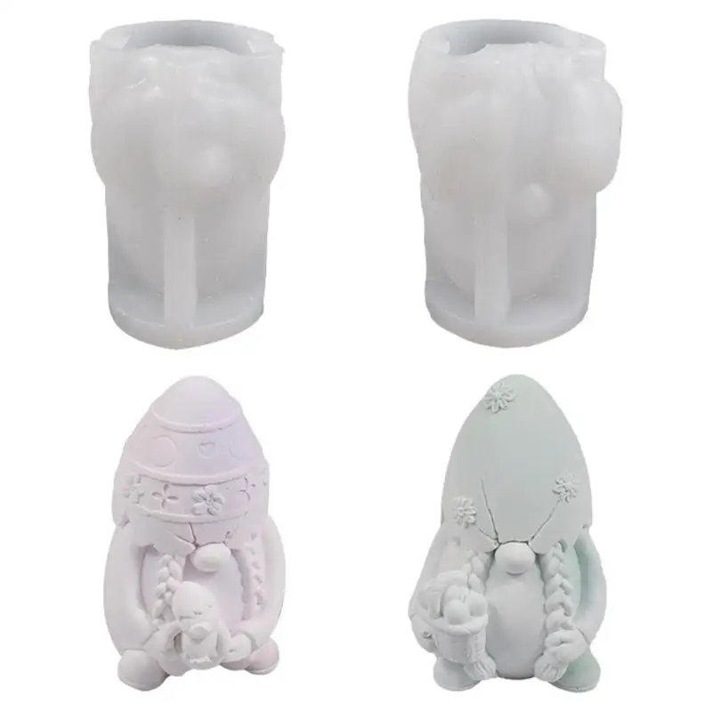 1 шт., форма в виде ракушки пасхальных яиц, карликовая свеча, силиконовая форма в виде свечи для гнома, украшения для рукоделия, свечи, мыла