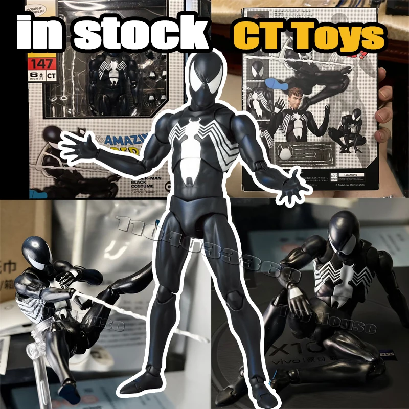 

CT Toys The Amazing Spiderman Mafex 147 S.H.figuarts Spider Man Venom Symbiotic Action Figure 6" Action Figures Model Toy Gift