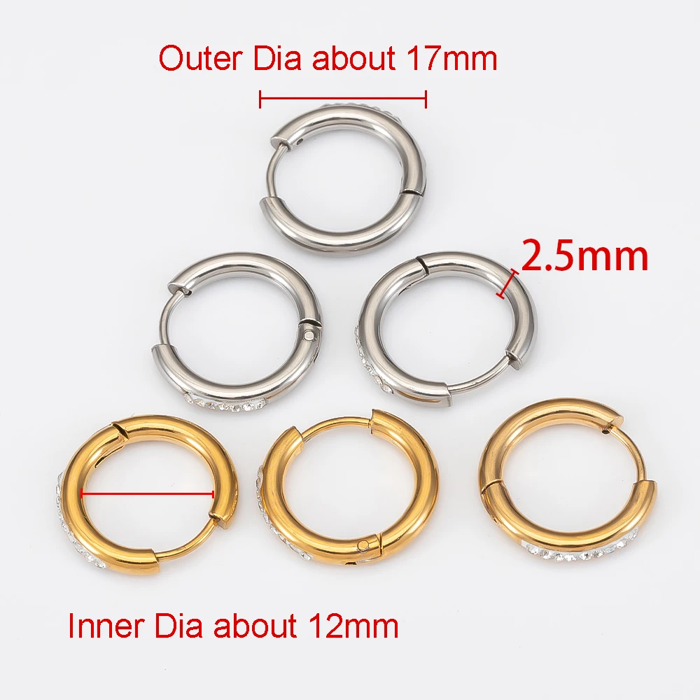 6pcs/lot Stainless Steel Hoop - Hoop Earrings 评论和价格