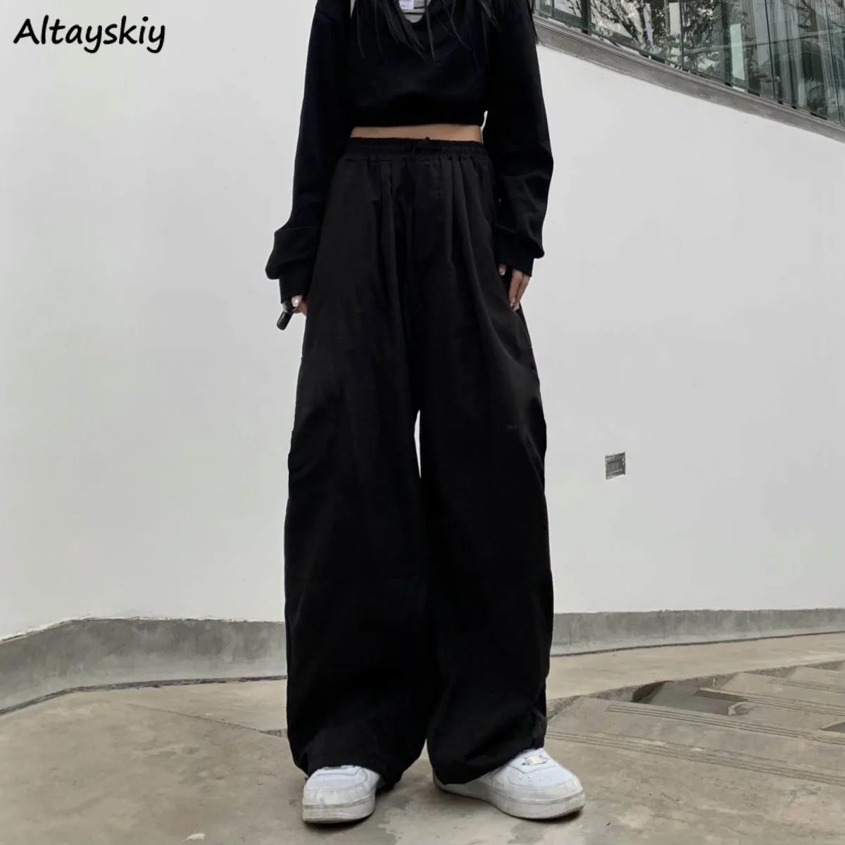 Wide Leg Pants for Women Loose Fashion Japan Style Cool Girls Clothing Spring All-match New Trendy Retro Casual Students Chic