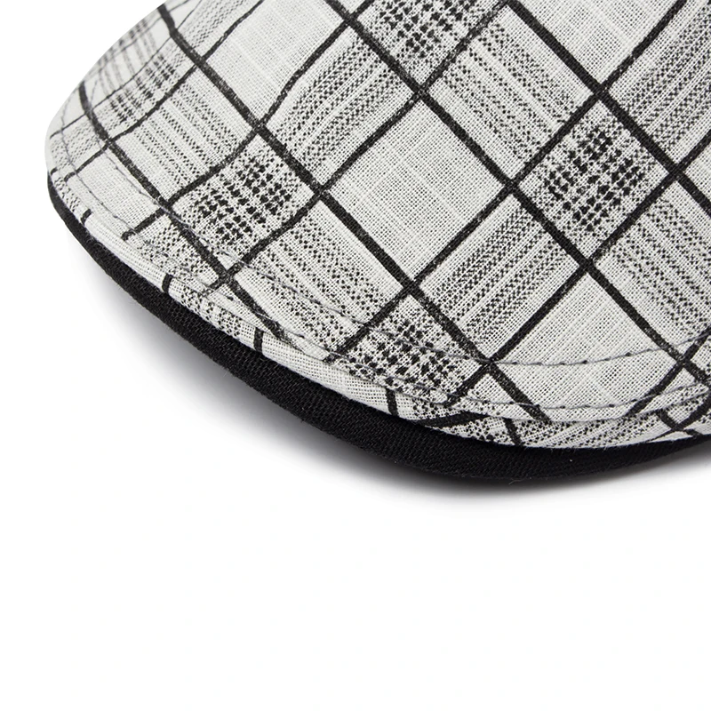 Cntang Nieuwe Zomer Dunne Baret Mode Mannen Vintage Plaid Katoen Linnen Vizier Platte Caps Voor Vrouwen Baretten Boina Casual Vrouwelijke