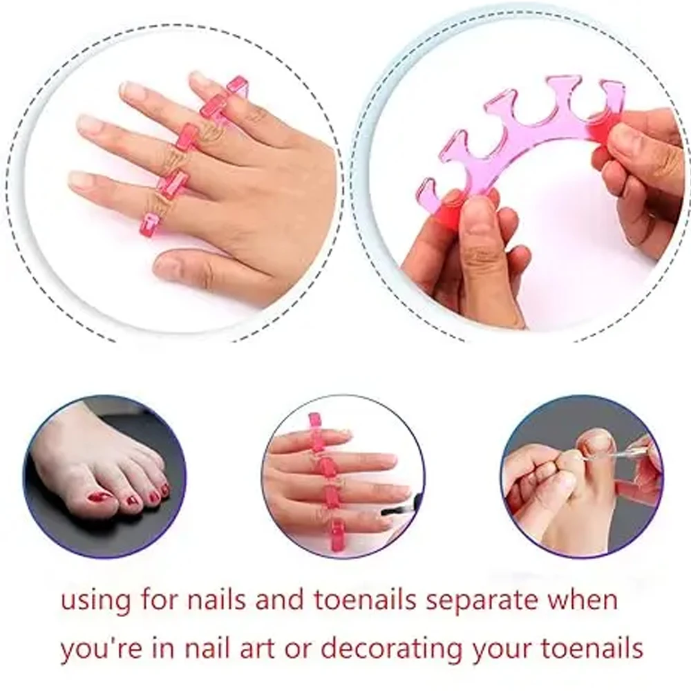 Separador de dedos de silicona suave, herramientas reutilizables para manicura y pedicura, soporte para el cuidado de los pies, asistencia para las uñas, 2 unidades por lote