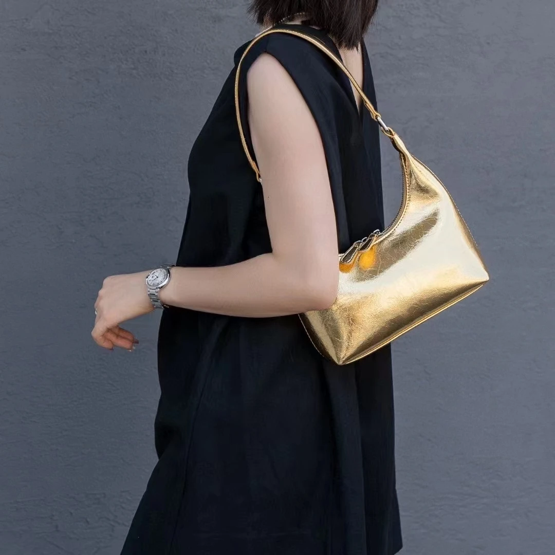 2024 New Women Underarm Bag Genuine Leather Shoulder Crossbody Bags Ladies Retro Tote Bag High Quality Commute Handbags Black