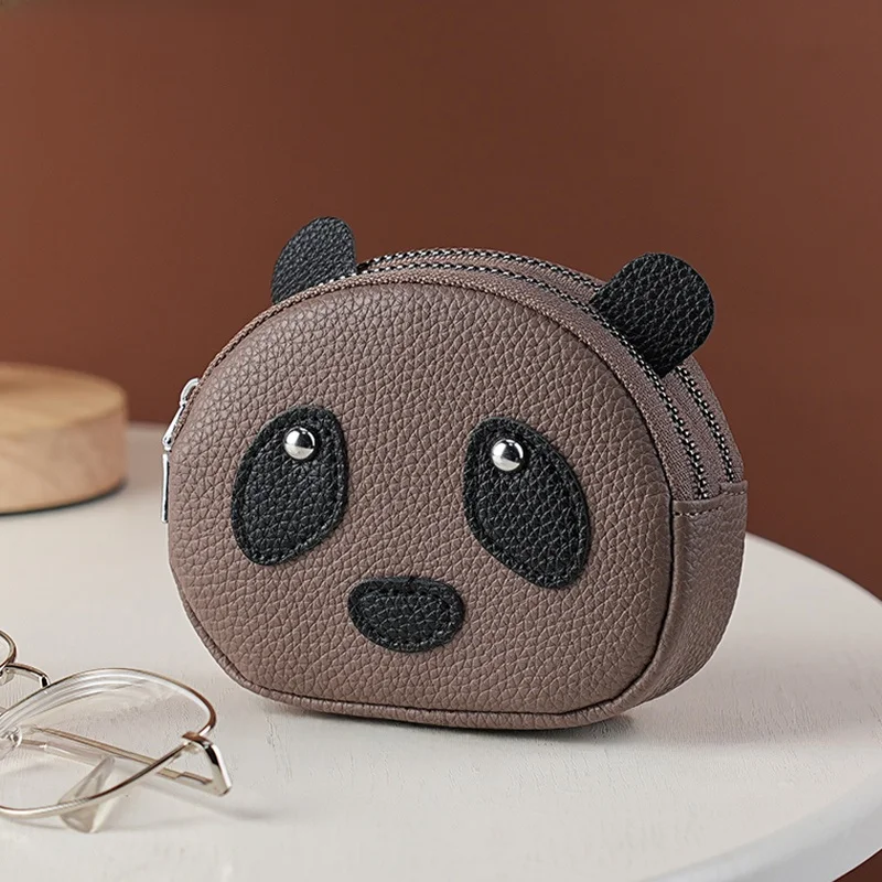 Portable  Cartoon Panda Coin Purse Key Bag Children's Cute Small Change Purse PU Leather Soft Surface Unisex