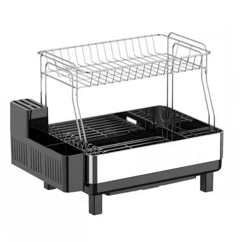 Drainage Drain Rack Dishes Kitchen Korea Imported Tool Holder 304 Stainless Steel Double Layer