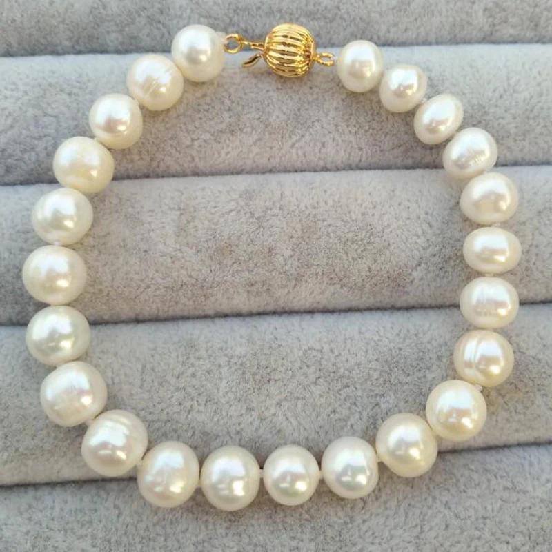 

Precious White Natural Akoya Near Round Pearl Strand Bracelet For Women Wedding Bridesmaid Gift Free Shipping