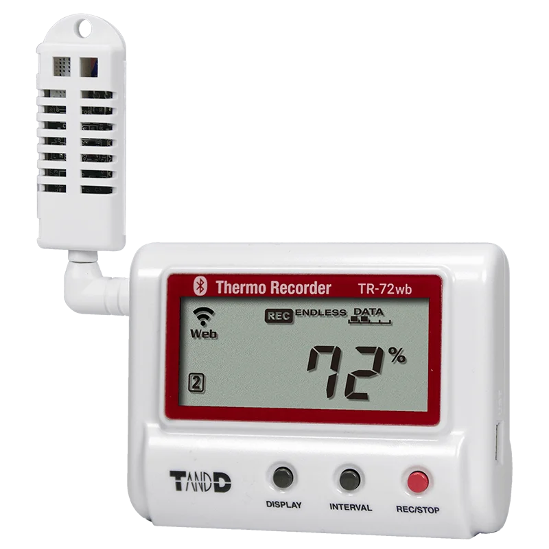 T&D WiFi Temperature & Humidity Data Logger with External Probe +/-2.5% & +/-0.3C Accuracy 0.1C Resolution TR72A-S