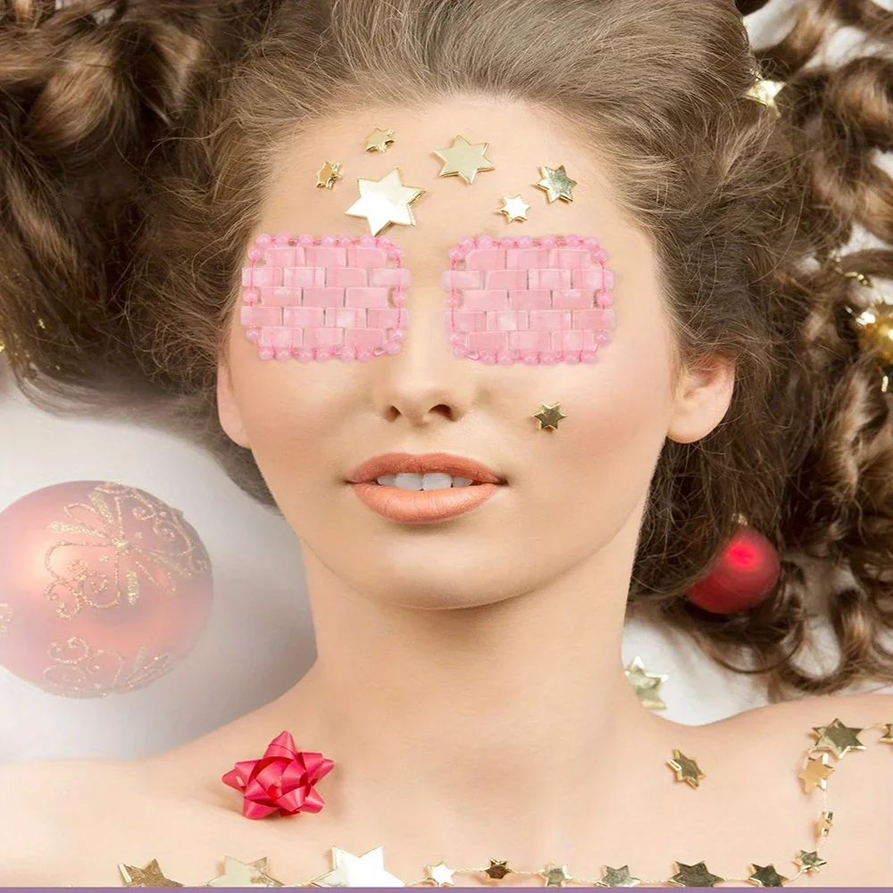 

Rose Quartz Eye Mask Mini Eye Mask for Puffiness Face Massage Relax Eyes Migraine Meditation Beauty for Dry Eyes Dark Circles
