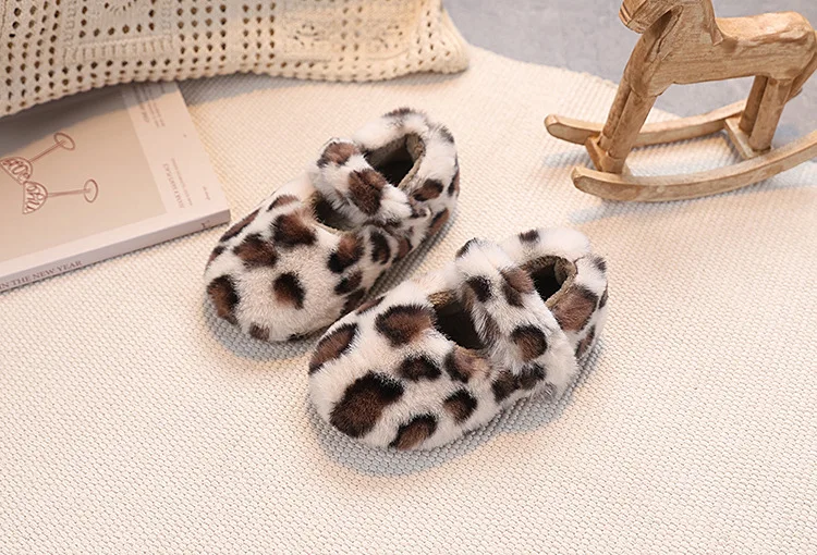 Kinder Warme Flache Freizeitschuhe 2027 Mode Herbst Winter Koreanische Leopardenmuster Plüschschuhe Plüsch Mädchen Baumwollschuhe – Detail 5