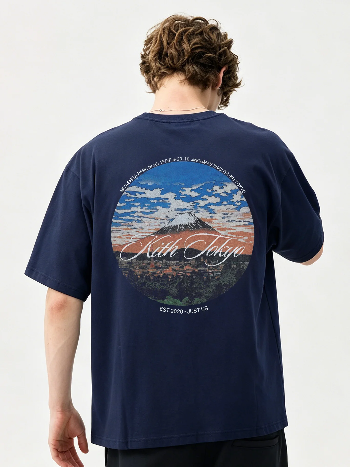 KITH Tokyo Limited Fuji Mountain Print Pure Cotton Casual Men's Short Sleeve Digital Print Couple Style T-Shirt Unisex Summer...