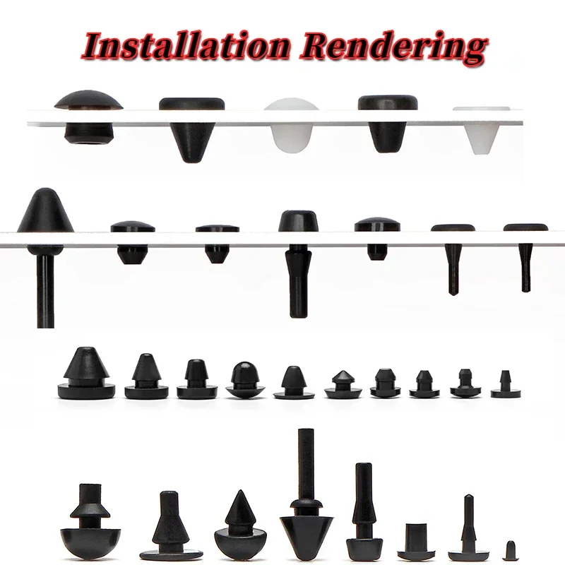 

Silicone Rubber Conical Snap-on Blanking End T-type Plug Hole Plug Caps Seal Stopper Pipe Tube Inserts Dust Bung 2.5-50.6mm
