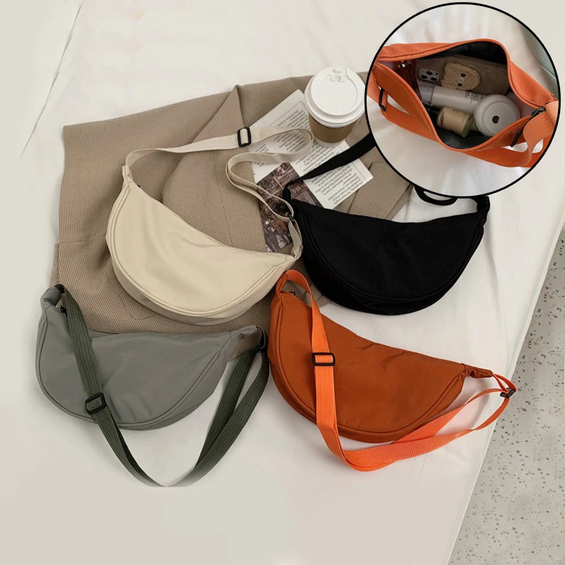 Casual Women\'s Bag Solid Color Chest Bag For Women Half Moon Designed Female Bag Street Fanny Packs Crossbody Bag For Women 2023