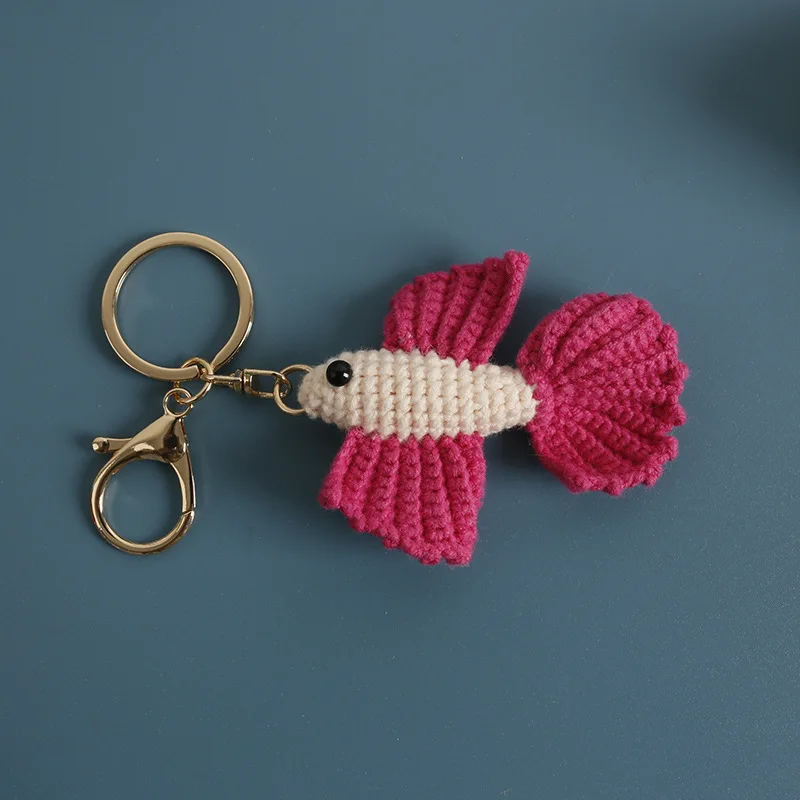 Niedlicher gehäkelter Krabben-Krake-Seestern-Anhänger, gestrickter Marine-Schlüsselanhänger, kreativer handgewebter Tier-Schlüsselanhänger, lustiges Geschenk – Detail 4