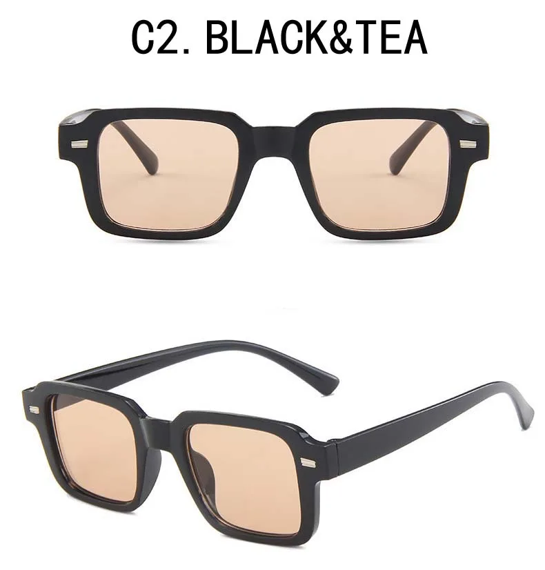 Retro Rice Staple Rechteckige Sonnenbrille mit kleinem Rahmen für Damen – Detail 16