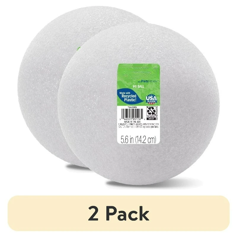 

(2 pack) CraftFōM Crafting Foam Ball 5.6 inch White