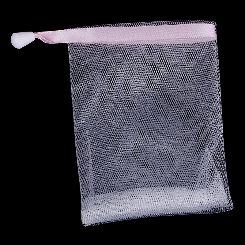 1pc Nylon soap net small drawstring exfoliating mesh soap saver pouch bag sack net  For Shower Bubble Foam Net Pocket