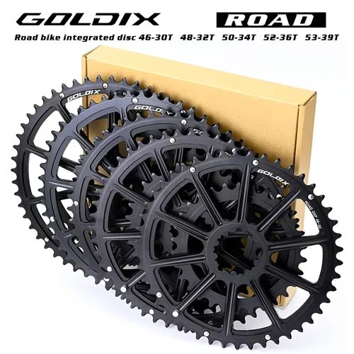 Imagen 2 del producto GOLDIX 53-39T 52-36T 50-34T 48-32T 46-30T especificación plato de bielas de bicicleta de carretera adecuado para SHIMANO y SRAM 10 11S 12S
