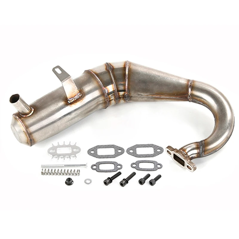 R2 Exhaust Pipe Silencer Kit, Low Noise For 1/5 Scale Losi 5Ive T Rofun Rovan Lt Kingmotorx2 RC Cars