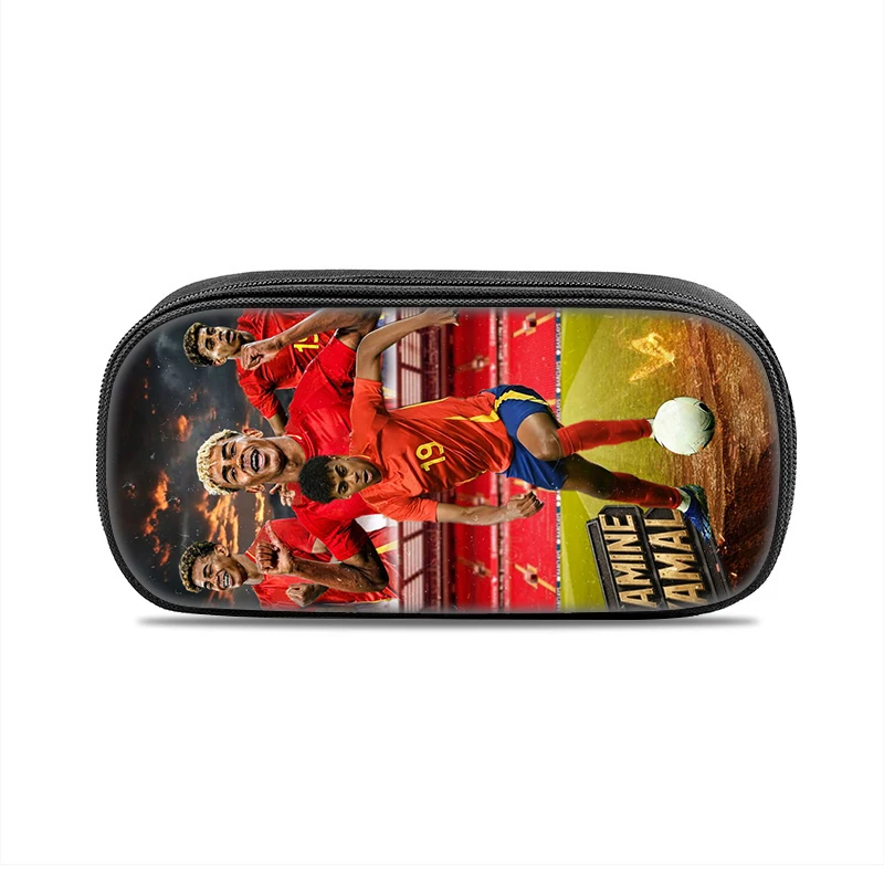 L-Lamin Yamal Pattern Pencil Case makeup bag Football Star Pen Bag Student Big Capacity School Supplies Zipper Pencil Pouch