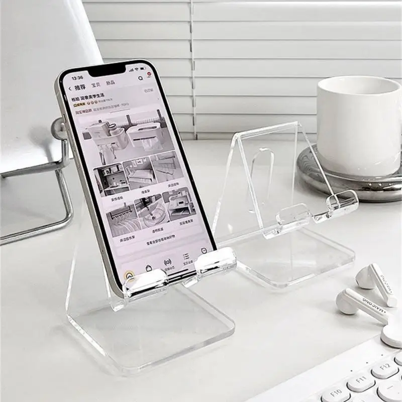 Para iPhone soporte accesorios acrílico escritorio Tablet PC soporte para iPad Air 4 5 Mini 6 11 Mi Pad teléfono soporte de cristal