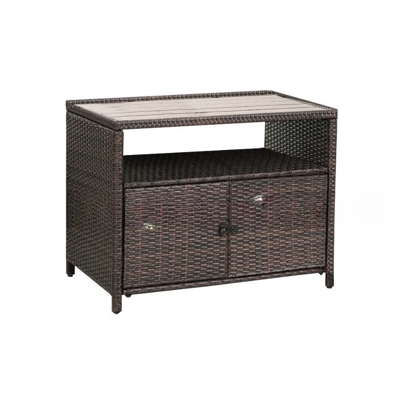 

Multifunctional multi-layer storage cabinet rattan anti-mildew breathable wine cabinet kitchen cupboard with door