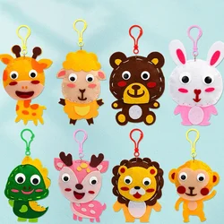 Non-Woven Fabric DIY Sewing Keychain Children Arts Crafts Toy Cartoon Animal Pendant Creative Handmade Educational Toy Kids Gift
