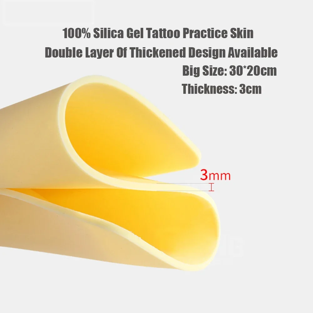 

Thickening 30*20*0.3cm Tattoo Practice Blank Skin Beginner Training Silicone Fake Skin Permanent Makeup Microblading Accessories