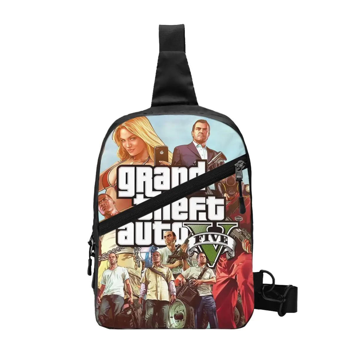 Cool Adventure Game Grand Theft Auto Sling Crossbody Mochila Homens GTA Ombro Peito Bolsas para Caminhadas