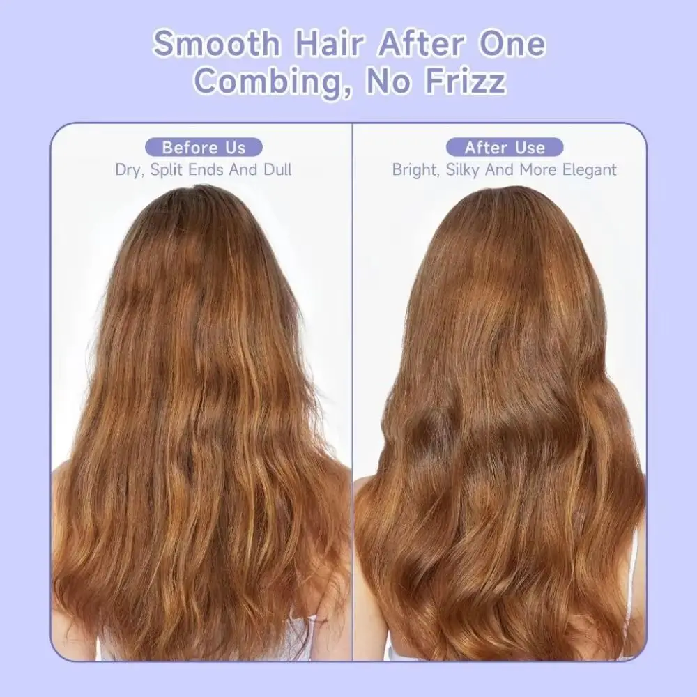 

Электрический выпрямитель для волос с 3 настройками температуры, защита от ожогов, двойная функция, нагревательная расческа, портативная