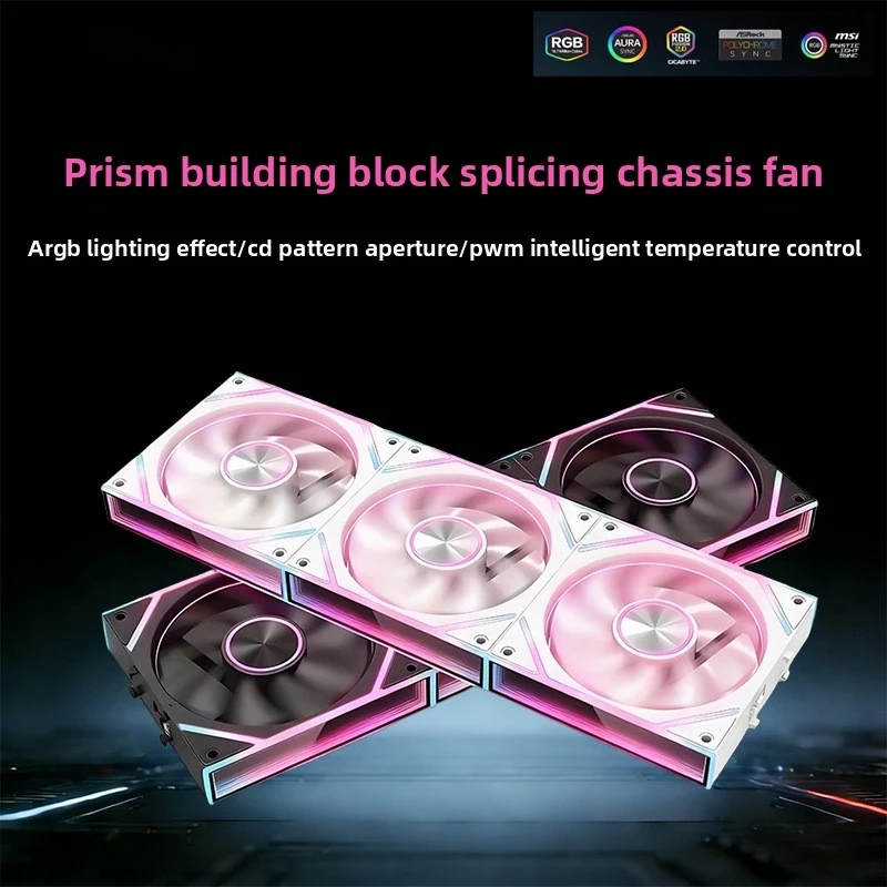 

2026 New Prism Block 8PRO, 120mm PWM ARGB Silent Modular PC Fan