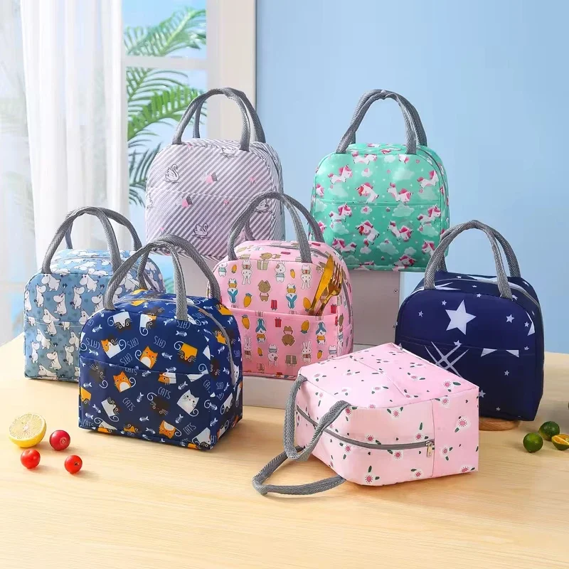 Lunch Bag Handle Insulation Cooler Bag for Women Kid Lunch Box Picnic Travel Portable Food Storage Breakfast Thermal Food Bag