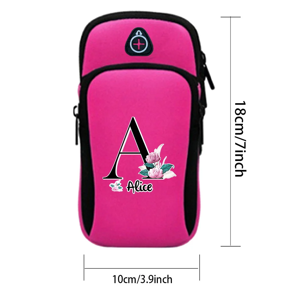 Customized Name Arm Strap Sports Phone Bag Running Arm Phone Bag Sports Phone Bag Personalized 26 Simple Alphabet Series