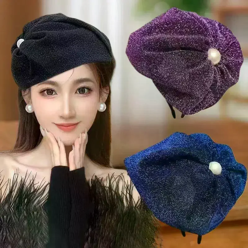 تول Bowknot عقال خيوط رقيقة نصف قبعات للحفلات التنكرية والكوكتيلات #3