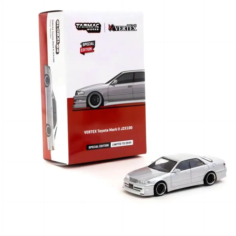 

Tarmac Works TW 1/64 Vertex Mark II JZX100 Silver Metallic Special Die-cast Alloy Car Model Collection Gift